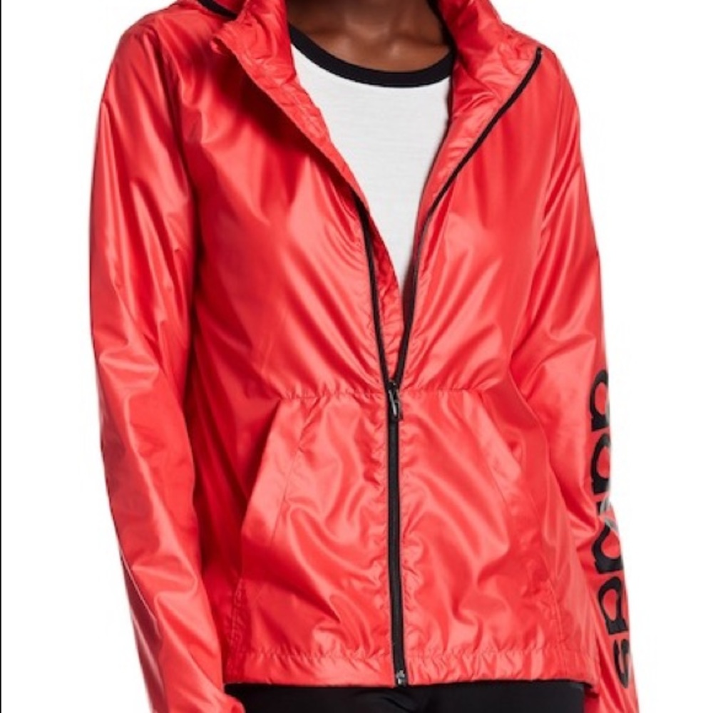 Red adidas windbreaker